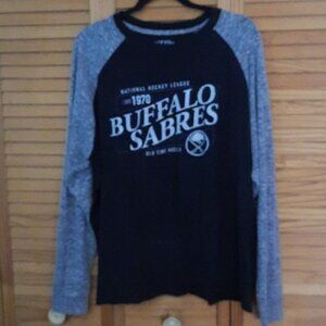 NHL Old Time Hockey Buffalo Sabres Grey Heather Long Sleeve TShirt Size XL